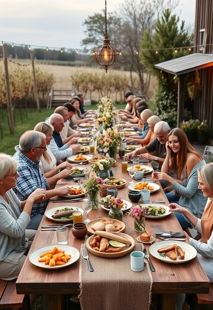 17 Unforgettable Nesting Party Themes That Will Wow Your Guests (You Won't Believe #9!) - 14. Rustic Farmhouse Dinner
