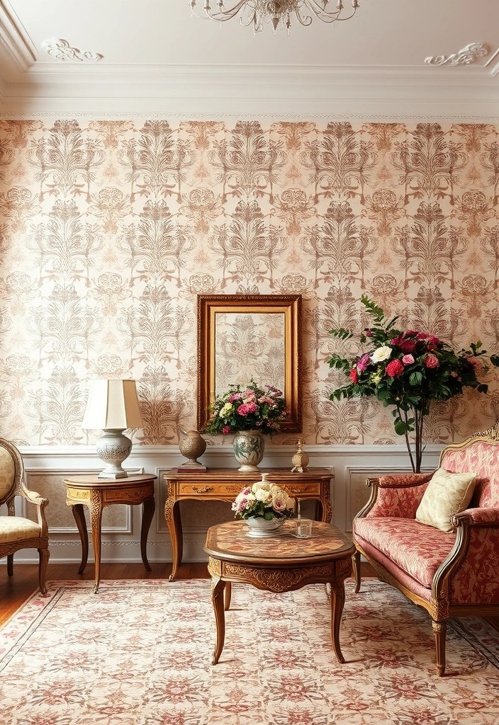 18 Opulent Rococo Decor Ideas That Will Leave Your Guests Speechless! - 14. Lavish Wall Coverings
