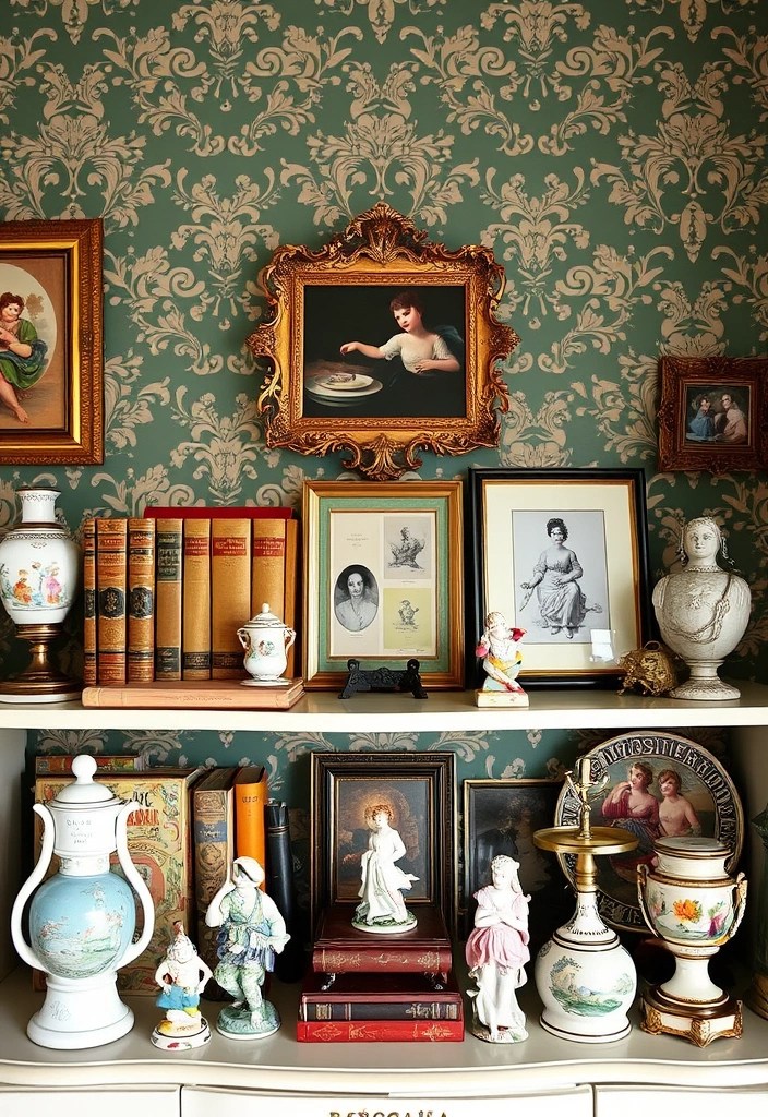 18 Opulent Rococo Decor Ideas That Will Leave Your Guests Speechless! - 18. Vintage Collectibles