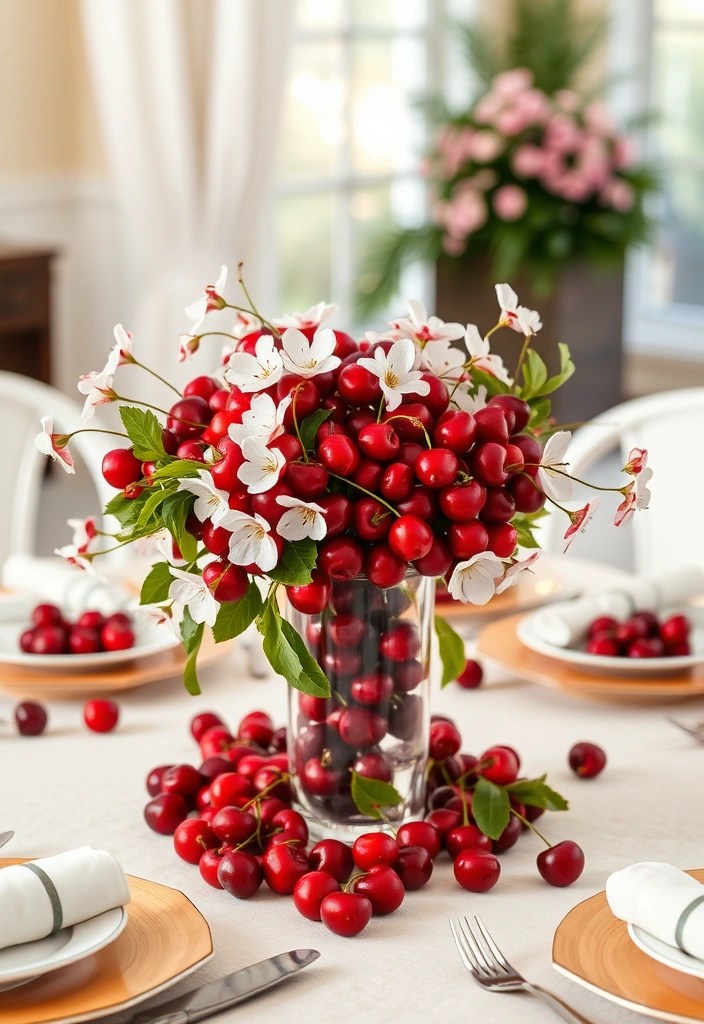 20 Cherry Decor Ideas That’ll Make Your Home Feel Like a Summer Paradise! - 10. Cherry Centerpieces