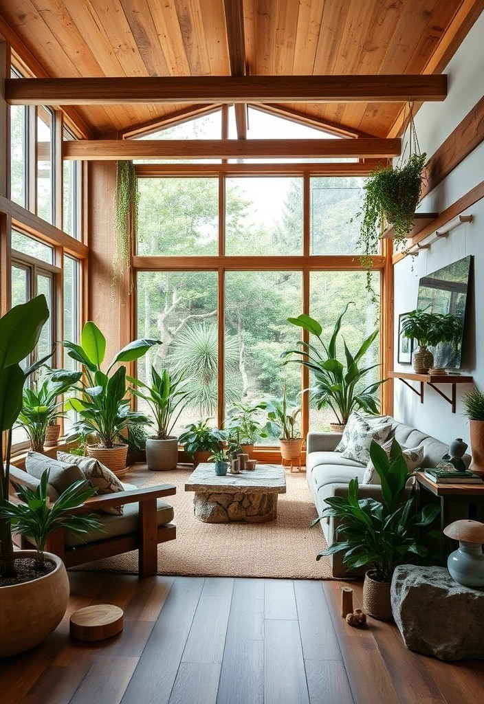 20 Living Room Ideas That'll Make You Never Want to Leave (#15 Is a Game Changer!) - 10. Nature-Inspired Retreat