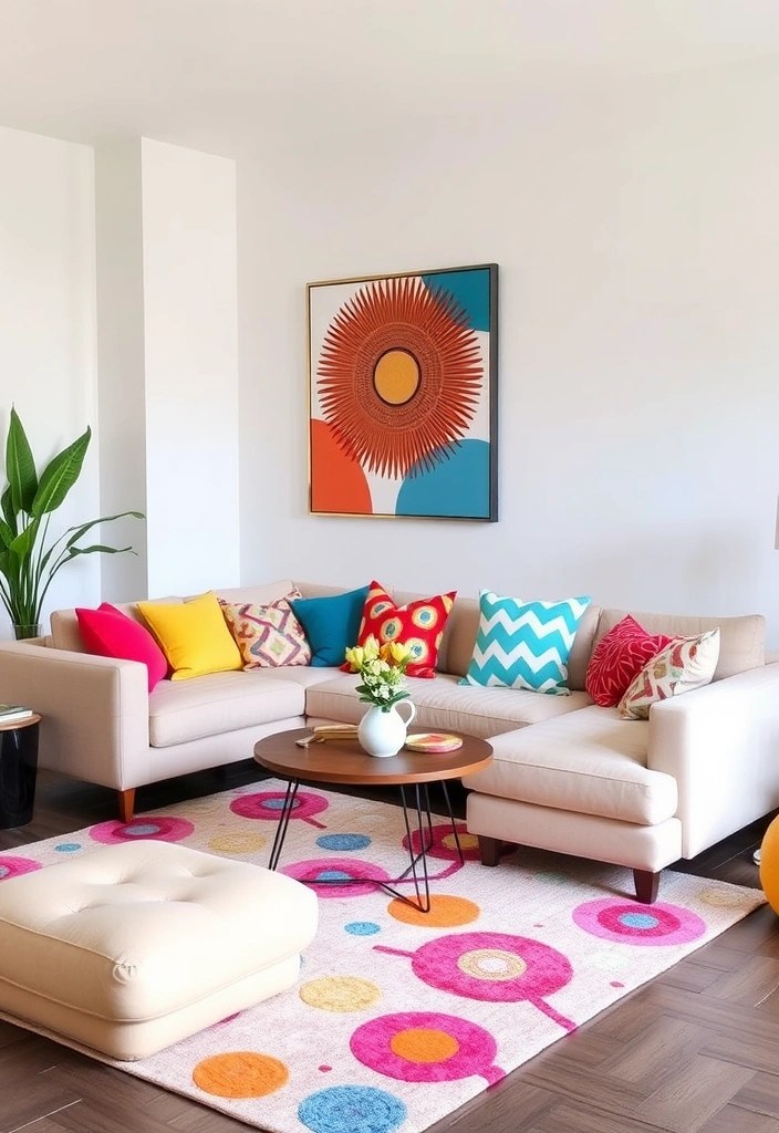20 Living Room Ideas That'll Make You Never Want to Leave (#15 Is a Game Changer!) - 11. Colorful Accents