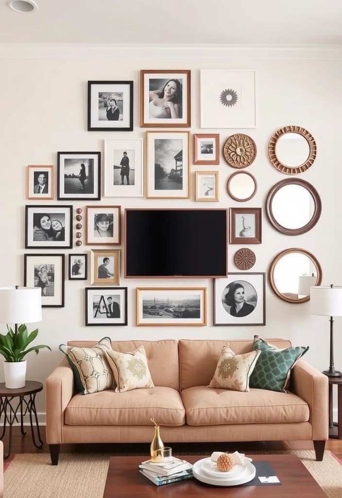 20 Living Room Ideas That'll Make You Never Want to Leave (#15 Is a Game Changer!) - 14. Personal Gallery Wall