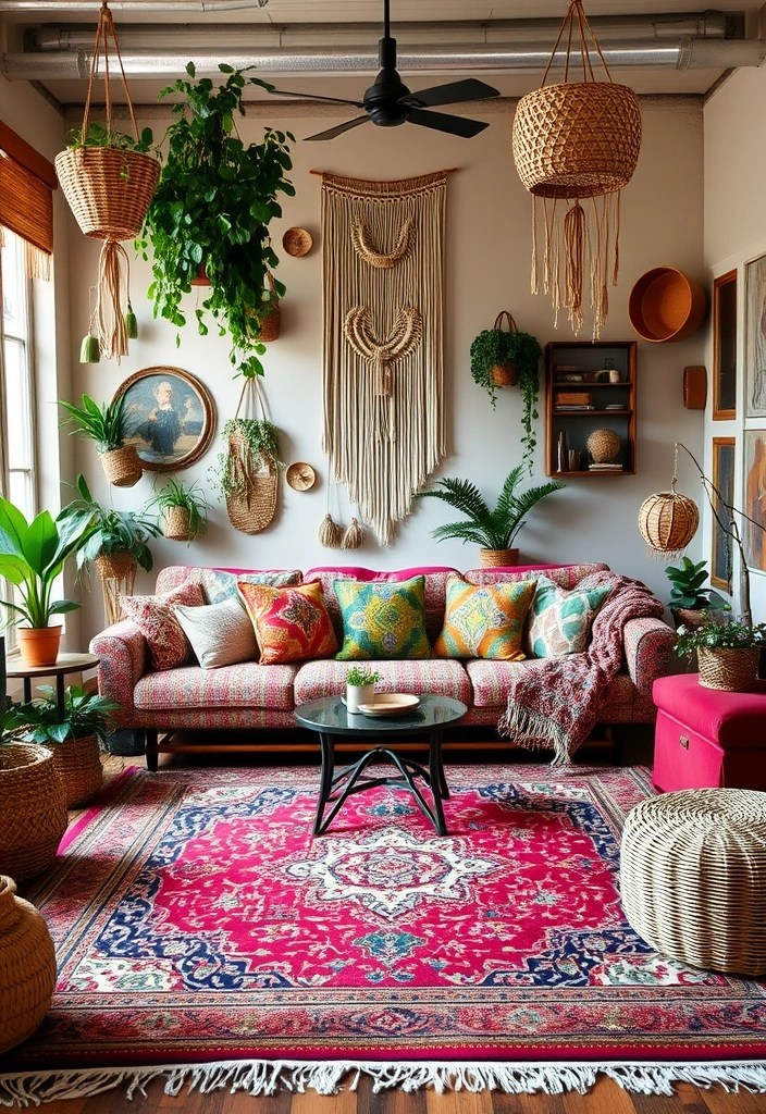 20 Living Room Ideas That'll Make You Never Want to Leave (#15 Is a Game Changer!) - 3. Bohemian Bliss