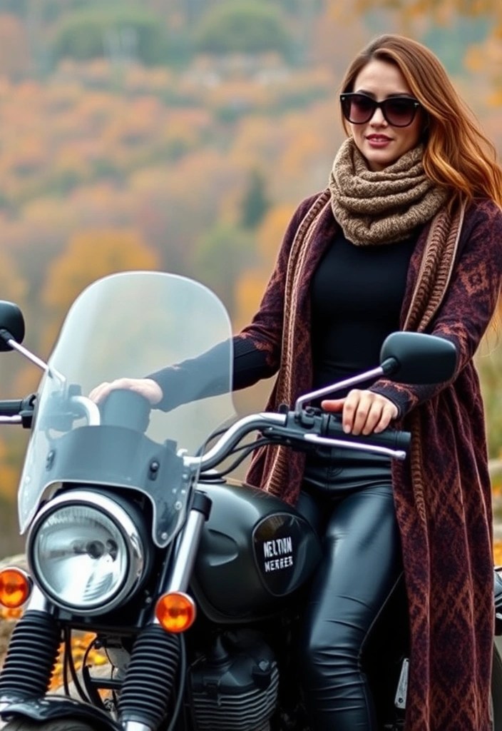 20 Stunning Boho Motorcycle Outfits That Will Turn Heads on the Road! - 3. Layered Textures