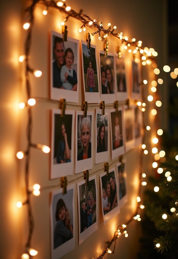25 Incredibly Easy Holiday Decor Ideas That'll Transform Your Home in Minutes! - 17. Holiday Photo Wall