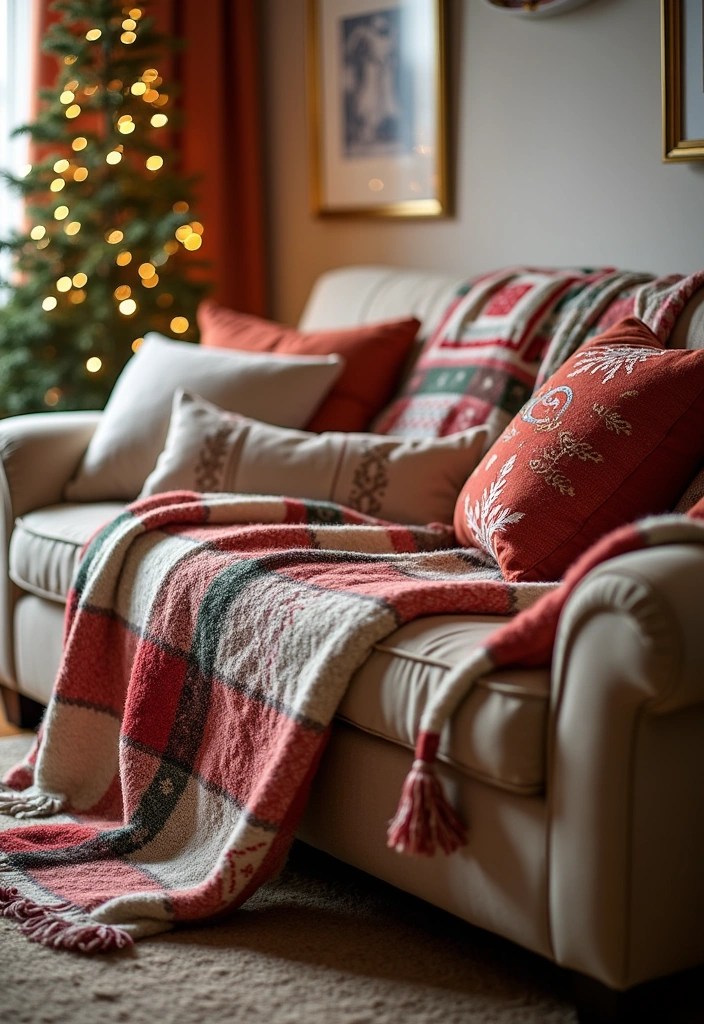 25 Incredibly Easy Holiday Decor Ideas That'll Transform Your Home in Minutes! - 20. Cozy Blankets and Throws