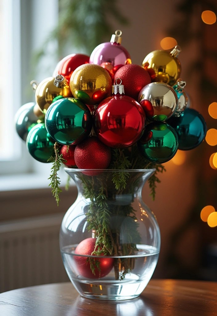 25 Incredibly Easy Holiday Decor Ideas That'll Transform Your Home in Minutes! - 4. Ornament Display