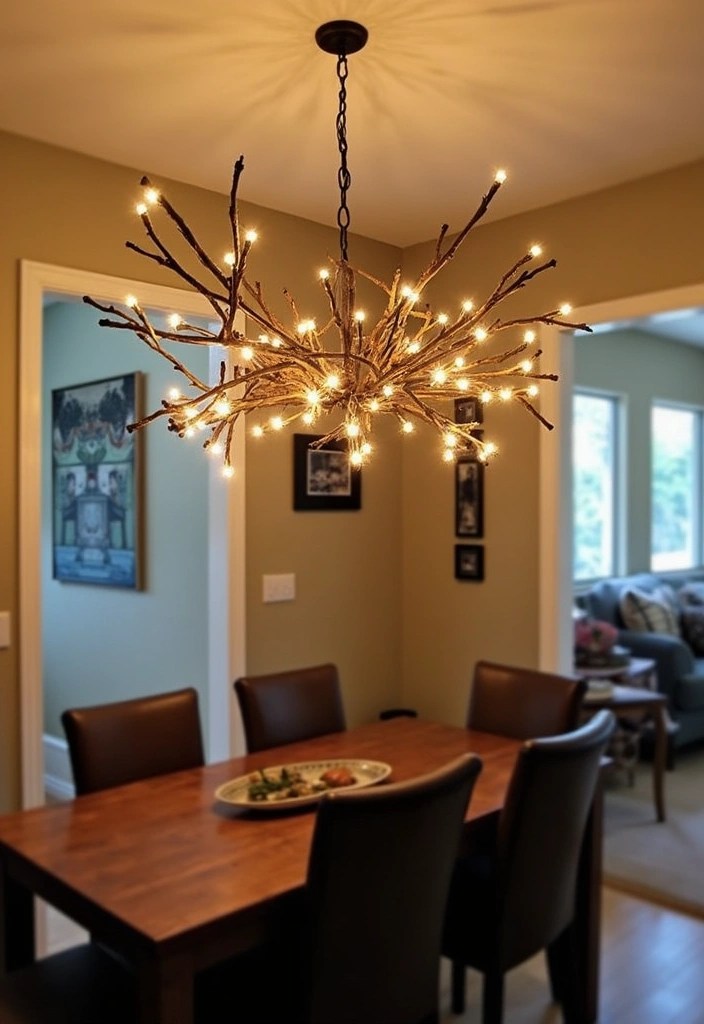 25 Stunning DIY Home Decor Ideas That'll Transform Your Space (You Won't Believe #17!) - 21. DIY Chandelier from Branches