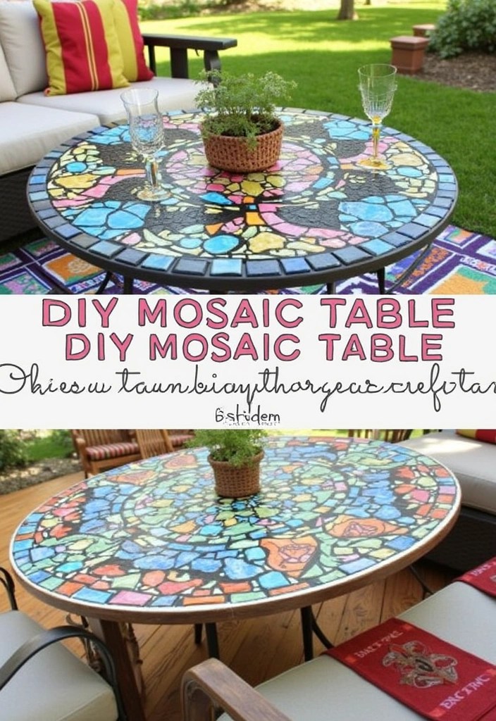 25 Stunning DIY Home Decor Ideas That'll Transform Your Space (You Won't Believe #17!) - 24. DIY Mosaic Table